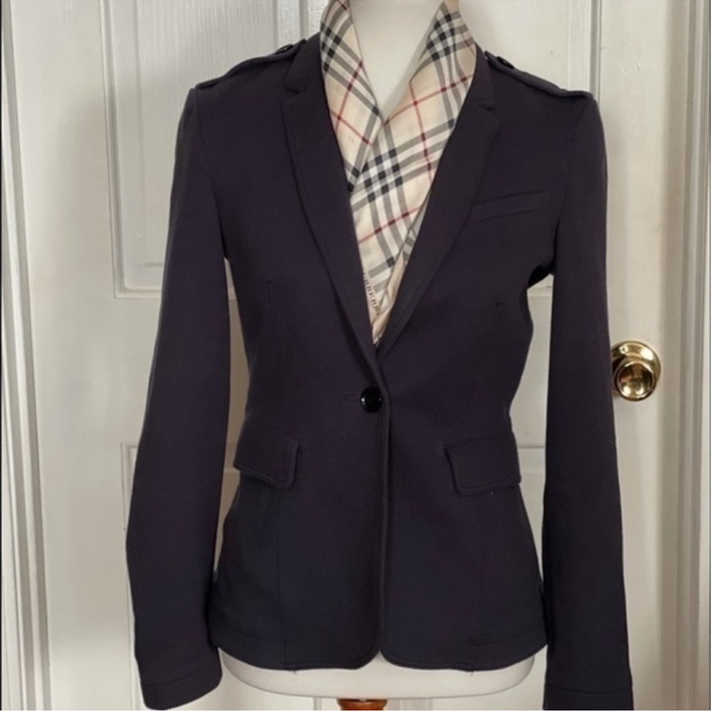 Burberry Brit Tailored Navy Blazer Jacket Sz 5 - Picture 2 of 10